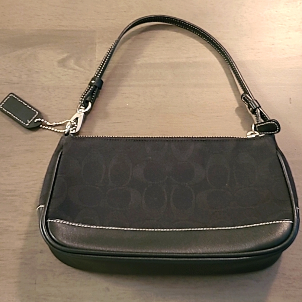 COACH Vintage Y2K Signature Canvas Baguette Leather Trim